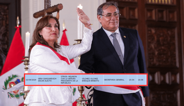 La última vez que Boluarte se reunió con el exministro Óscar Vera fue a fines de agosto en Palacio de Gobierno. | Foto: Presidencia del Perú.