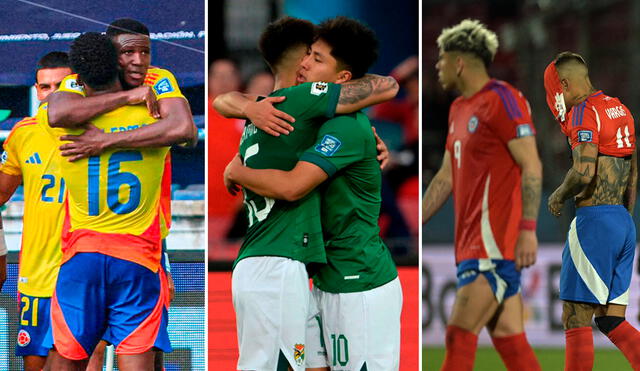 Colombia, Bolivia y Chile son tres selecciones que no clasificaron al último Mundial. Foto: composición de LR/FCF/AFP