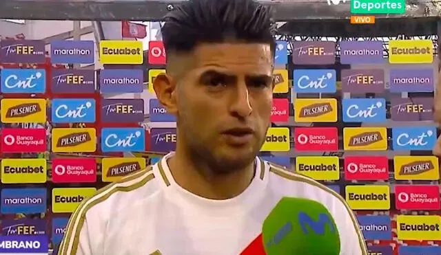 Carlos Zambrano entró en el segundo tiempo del Perú vs. Ecuador. Foto: captura de Movistar.