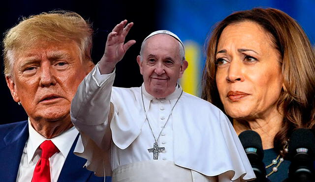 Papa Francisco critica a Donald Trump y a Kamala Harris, luego de su gira por Asia. Foto: composición LR/AFP