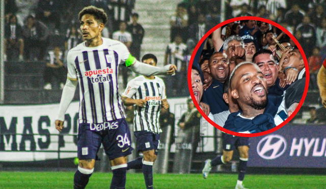 Jefferson Farfán estuvo en tribuna sur alentando a Paolo Guerrero en su debut con Alianza Lima. Foto: composición LR/A Presión/X | Video: Ovación