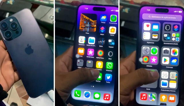 La presencia de Play Store reveló que el iPhone es una imitación. Foto: captura de TikTok/@fernando_d6