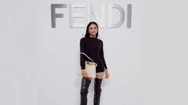 Aislinn Derbez. Actriz asistió al Milan Fashion Week y presenció el desfile de la nueva colección de Fendi. Foto: Instagram