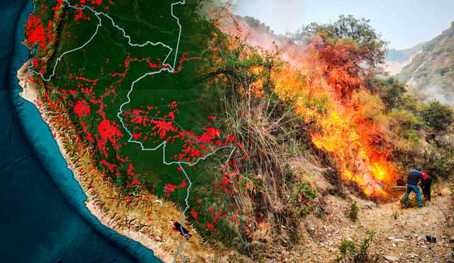 Los incendios forestales en el Perú han provocado la muerte de 16 personas. Foto: composición de Gerson Cardoso/La República/Andina/NASA