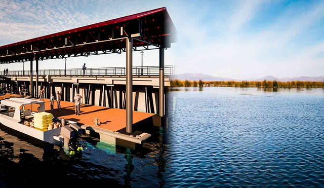 El proyecto del embarcadero más grande de Puno incluye la edificación de un puente basculante  y una zona de miradores. Foto: composición LR/difusión