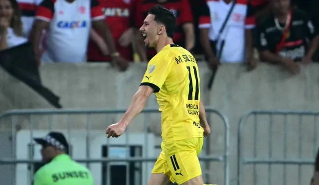 Javier Cabrera anotó el único gol de Peñarol ante Flamengo en el Maracaná. Foto: AFP