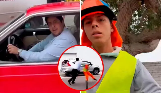 El chofer indicó que el trabajador se dirigió a él de manera prepotente y que supuestamente arrebató sus lentes de la cara. Foto: composición LR/captura Twitter/Instagram