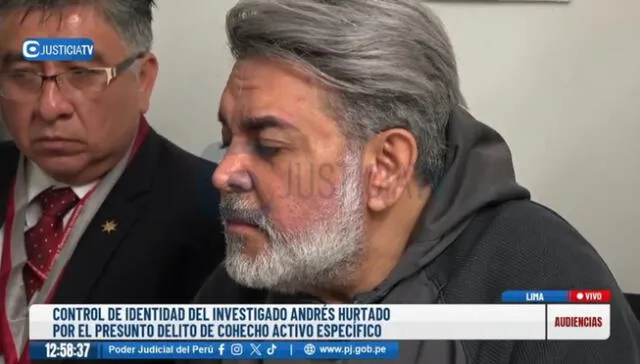 Andrés Hurtado en audiencia de control de identidad. Foto: Justicia Tv