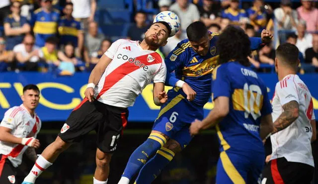 Boca Juniors enfrentó a River Plate en La Bombonera por la fecha 15 de la Liga Profesional. Foto: AFP