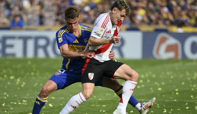 Boca Juniors enfrentó a River Plate en La Bombonera por la fecha 15 de la Liga Profesional. Foto: AFP