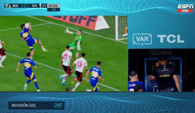 River Plate y Boca Juniors se enfrentaron en La Bombonera. Foto: captura de ESPN