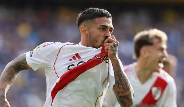 Manuel Lanzini le dio la victoria a River Plate sobre Boca Juniors en La Bombonera. Foto: AFP