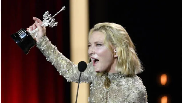 Cate Blanchett recibió el premio Donostia en San Sebastián. La ganadora de dos Oscar fue ovacionada. Foto: AFP