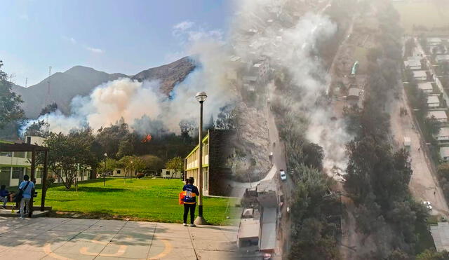 Incendios forestales en Alto Huampaní fueron controlados por los bomberos. Foto: difusión/Municipalidad de Chosica