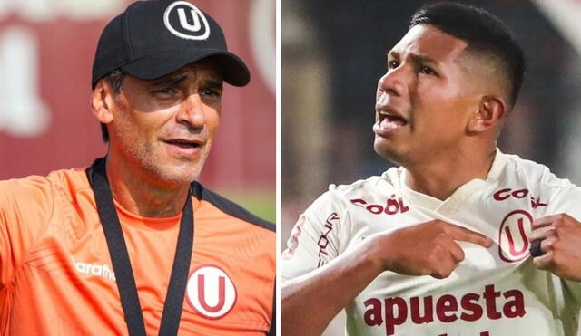 Fabián Bustos confía en Edison Flores y seguirá siendo como titular en Universitario Deportes. Foto: Universitario