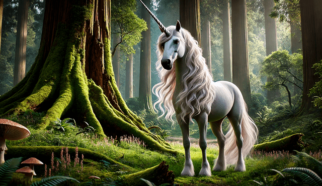 La imagen del unicornio como un caballo blanco y grácil ha quedado obsoleta. Imagen: IA