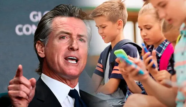 Gavin Newsom aprueba una nueva ley que busca la protección de la salud mental de los niños. Foto: composición LR/USA/AFP.