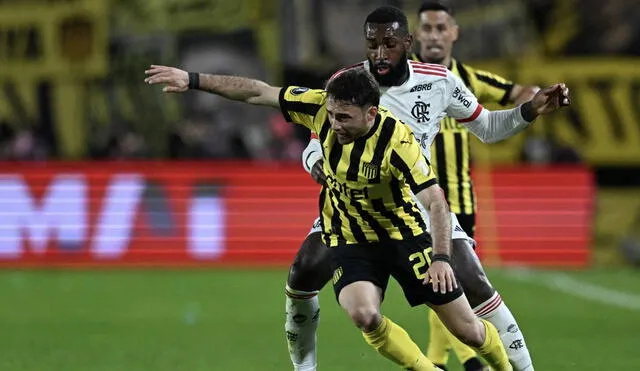 Peñarol enfrentó a Flamengo por la vuelta de los cuartos de final de la Copa Libertadores. Foto: AFP