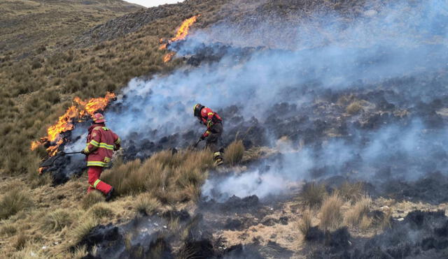 Alerta. En Pasco hay varios incendios activos y solo cuenta con una compañía de bomberos. Foto: Compañía de bomberos Salvadora Cosmopolita n° 17