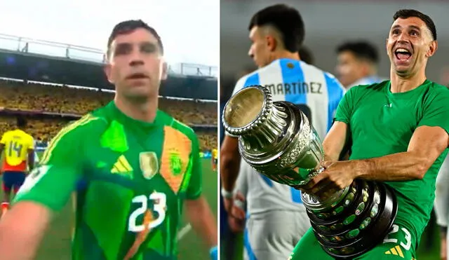 Emiliano Martínez no estará frente a los partidos de Argentina ante Venezuela y Bolivia. Foto: captura Tigo Sports/AFP