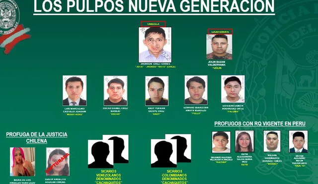 Familiares de Jhonsson Smit Cruz Torres forman parte de Los Pulpos. Foto: PNP