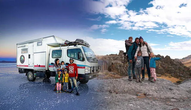 Durante cinco años, Marta, Daniel y sus tres hijos enfrentaron desafíos como la educación nómada y la generación de ingresos, adaptando su modo de vida a cada nueva experiencia en su travesía por América. Foto: composición LR/losmundo.es/Instagram