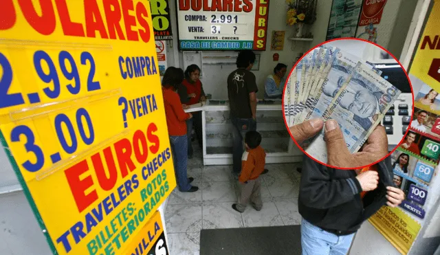 Casa de cambio y billetes de 100 soles peruanos. Foto: composición LR/Andina