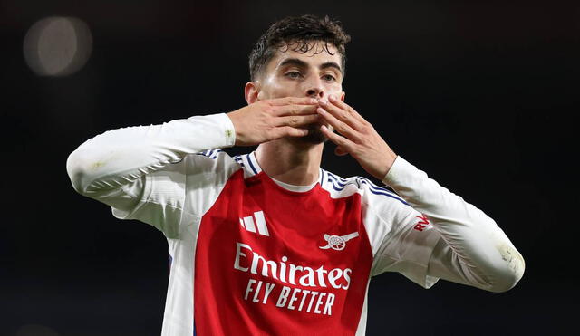 Kai Havertz convirtió el primer gol de la victoria de los Gunners ante el PSG. Foto: Arsenal