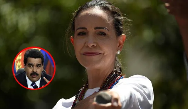 María Corina Machado fue inhabilitada por el régimen para asumir cargos públicos. Foto: composiciónLR/AFP