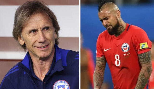 Ricardo Gareca no ha convocado a Arturo Vidal para los partidos de Eliminatorias. Foto: AFP