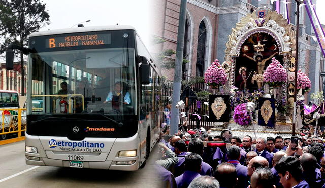 La Autoridad de Transporte Urbano detalla las rutas en el primer recorrido del Señor de Milagros. Foto: composición LR/Andina