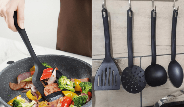 Los utensilios de cocina de plástico negro pueden ser perjudiciales para tu salud. Foto: composición LR/Mercado Libre