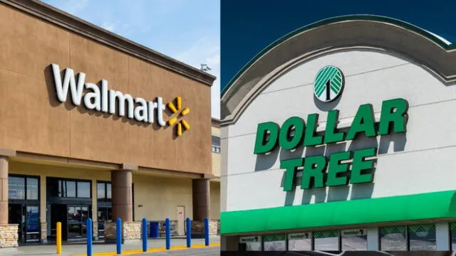 Dollar Tree y Walmart son empresas muy reconocidas en Estados Unidos. Foto: Composición LR