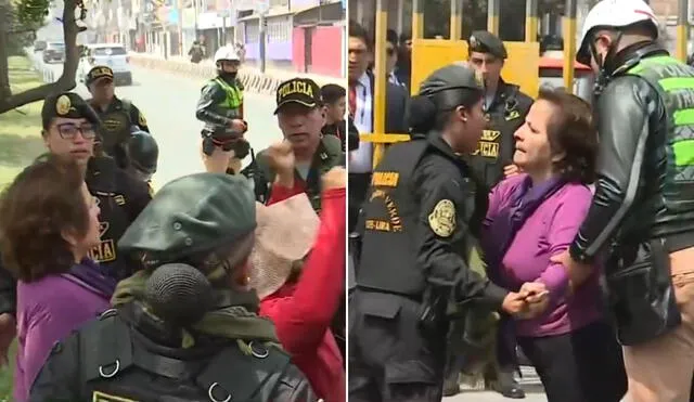 Durante la ceremonia, docentes protestaron por el abandono del Centro de Educación Técnico "Promae Rímac". Foto: captura Canal N