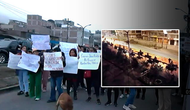 Los comerciantes de la zona protestaron por el desalojo. Foto: composición LR/Panamericana TV