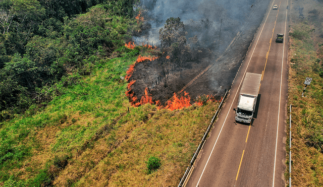 Incendio forestal con camino al Cusco arrasa con 30 hectáreas matando animales silvestres. Foto: Paolo Peña-LR.