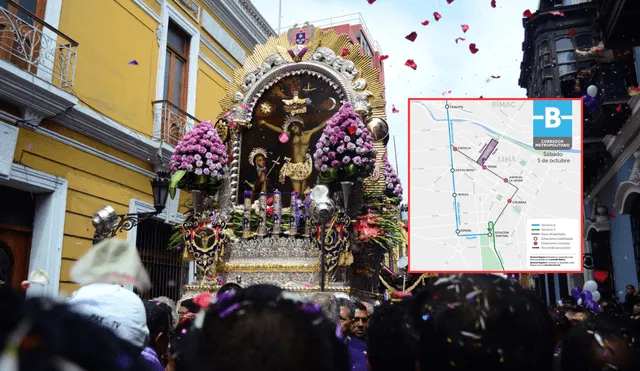 Se espera que más de 100.000 fieles asistan a la procesión del Señor de los Milagros. Foto: Composición LR/Andina/ATU