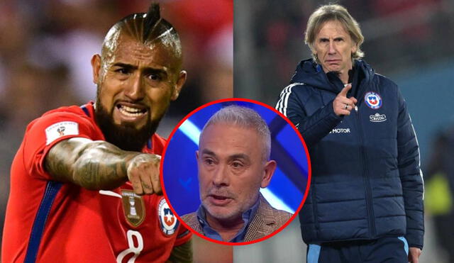 Ricardo Gareca, durante todo su proceso, no convocó a Arturo Vidal a Chile. Foto: composición LR/AFP/captura de YouTube/TNT Sports Chile