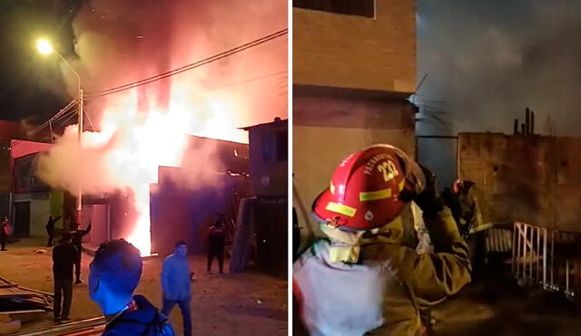 Bomberos luchan desde hace dos horas para apagar siniestro. Foto: composición LR