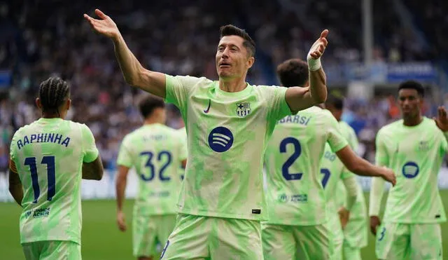 Robert Lewandowski es uno de los 'pichichis' de LaLiga con el FC Barcelona. Foto: AFP