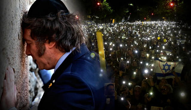 Miles de personas iluminaron con sus celulares la noche de Buenos Aires. Foto: composición LR/Gustavo Gavotti/Shlomi Amsalem/Ministerio de Relaciones Exteriores Estado de Israel