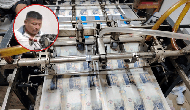 Sujeto es detenido imprimiendo S/8 millones en billetes de S/100 falsos. Foto: composición LR/PNP.