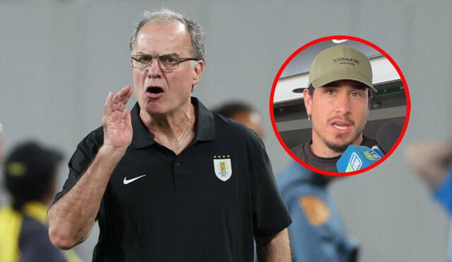 Marcelo Bielsa tiene 10 victorias al mando de la selección uruguaya. Foto: composición LR/AFP/@RodriVazquez95/X