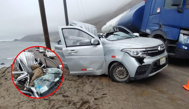 Las víctimas, todavía no identificadas, viajaban en un automóvil cuando se desprendieron rocas en la carretera. Foto: Wilder Pari/LR