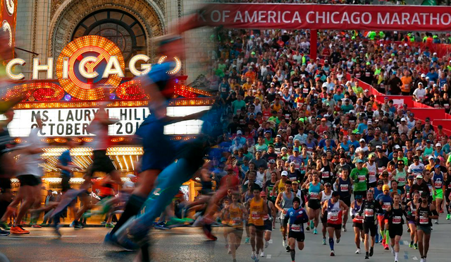 Maratón de Chicago revela horarios, premios y ruta confirmada para los atletas que correrán mañana domingo | Lr / Composición Jazmin Ceras