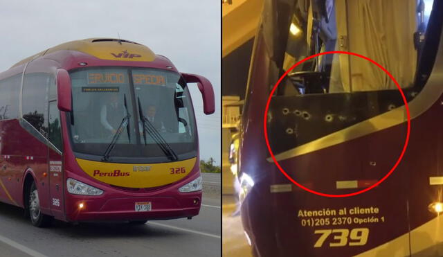 Un bus interprovincial de la empresa 'Perú Bus' sufrió un ataque en la Panamericana Sur. Foto: composición LR/CCGUILE BUSES/Panorama