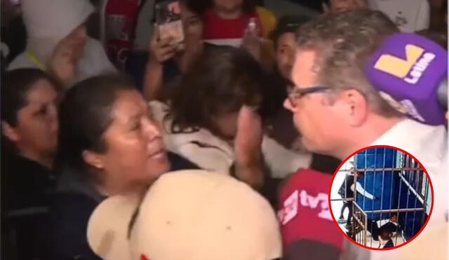 Madres de familia increpan a ministro de Educación por el asesinato de un docente en un colegio de Ate. Foto: captura canal N/difusión