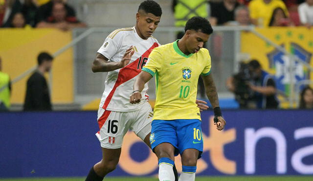 Perú sufrió su peor goleada en estas eliminatorias al Mundial 2026.  Foto: AFP