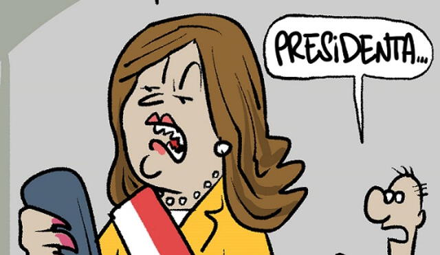 La presidenta Boluarte es una de las principales protagonistas de los dibujos del humorista. Ilustración: Andrés Edery.