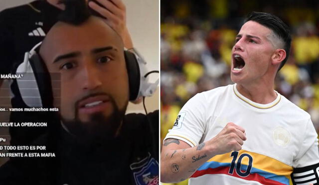 Arturo Vidal tiene 37 años, mientras que James Rodríguez tiene 33 años de edad. Foto: composición LR/captura/AFP